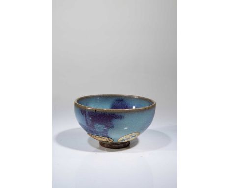 Sky-blue glazed porcelain with purple spotsChina, Yuan Dynasty (1271-1368) Dimensions: Height 5 cm Wide 9 cm Depth 9 cmWeight