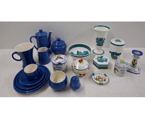 A group of 4 Wedgwood Susie Cooper Design 'Ashmun' bone china ornaments together with 5 items of Carlton Ware souvenirs and a