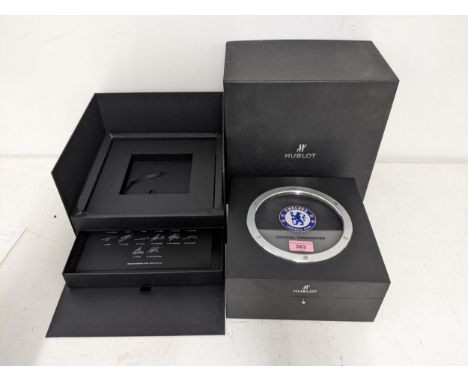A Hublot Chelsea F C watch storage box, empty.Location: GIf there is no condition report shown, please request