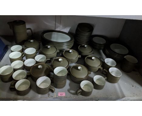 A Denby Chevron pattern part dinner and coffee service designed by Gill Pemberton, c1962-1980. comprising approx. 77 pieces.L