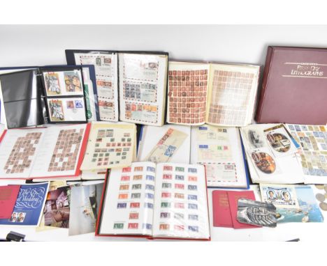 A large postage stamp collection contained in albums, mainly British and commonwealth, to include an album containing a quant