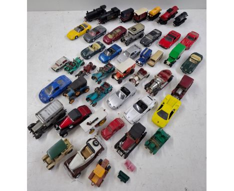 A quantity of vintage diecast toy vehicles A/F to include Corgi. Lledo and a Chitty Chitty Bang Bang car A/F, together with a