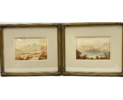 H R Asquith (British early 19th century): Fjord Scenes, pair watercolours signed and dated 1813, 16cm x 24cm (2)