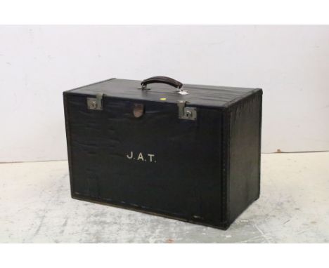 Vintage black leatherette travelling salesman's case 