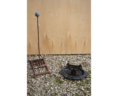 Two vintage boot scrapers to include a cast iron example. 