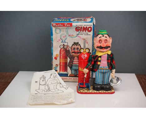 A vintage battery operated GINO the Neapolitan balloon blowers by Rosko Toys, in original box. 