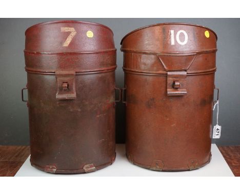 two vintage metal collection boxes 