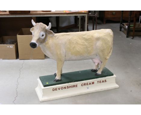 Large vintage papier mache cow advertising Devonshire Cream Teas 