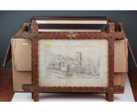 Collection of vintage pictures &amp; prints, to include oak framed 