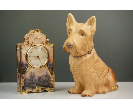 Bradford Exchange Lamplight Lane Heirloom porcelain clock by Thomas Kinkade, issue no. A9321, together with a large vintage S