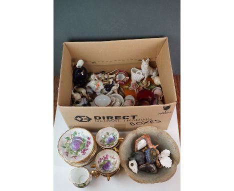 Collection of Mixed Ceramics including Cups, Saucer, Plates, Animals and Birds plus other items 