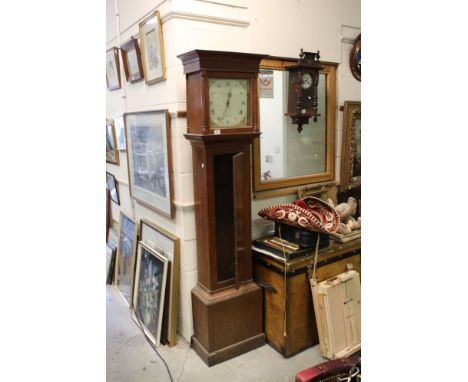 18th / 19th century Oak Longcase Clock, the painted face with Roman numerals and marked Jas Gregory, Basingstoke, 197cms high