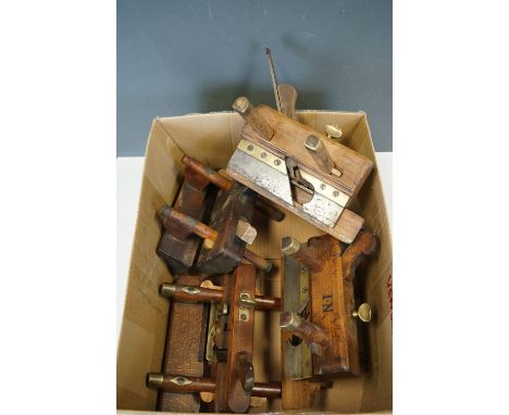 A collection of four vintage wooden plough planes. 