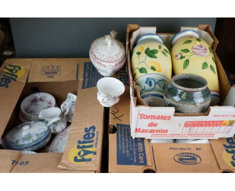 A large group of collectables to include two 19th century covered tureens, a collection of Royal Albert tea wares, five ceram