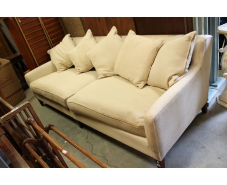 Large Contemporary Jane Churchill ' Hutton ' Beige Upholstered Sofa with Ski arms, 229cms long x 89cms deep x 80cms high 