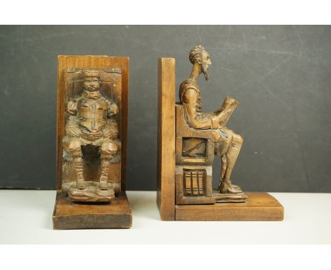 Vintage hand carved Black Forest bookends 