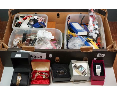 A large collection of vintage and contemporary wrist watches and parts. 