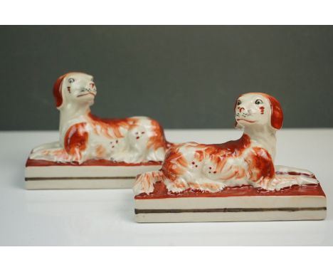 Pair of Staffordshire style ceramic dogs 