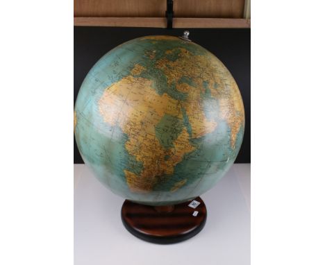 Retro 1970's George Philip &amp; Son Terrestrial Globe, 19" diameter, on wooden stand 