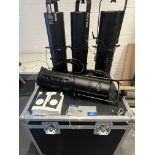 4 Chauvet EVE E-100Z Spot lights with flight case, power leads and Gobo Holders (located at Visions,