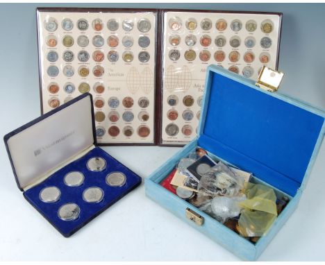 Mixed lot of British and world silver and other coins and coin sets, to include limited first edition folder 'Coins of 100 Na