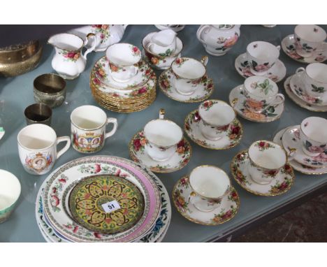 A Royal Albert Country Rose tea set, together with other items to include a Royal Doulton 'Countess' tureen, a Crown Royal an