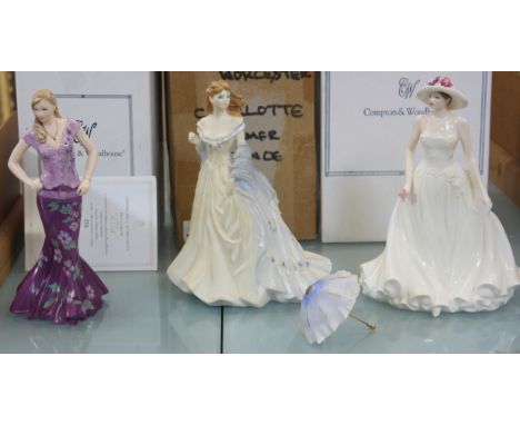 Three Royal Worcester figures 'Ella' Limited edition no 533 of 7500, with box and certificate, 'Mid Summers Day' limited edit
