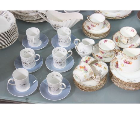  A part Aynsley & Co dinner service, together with a Ridgeway and Staffordshire part service, part Poole coffee set etc (quan