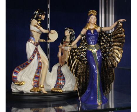 Royal Worcester figure 'Music of the Nile' limited edition no. 145 of 4950, with box and certificate and Royal Staffordshire 