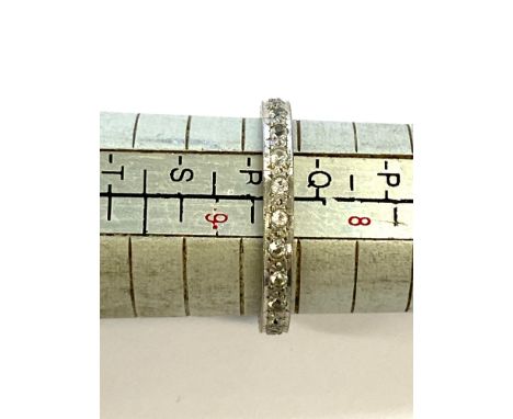 18ct Vintage white gold eternity ring with zig zag gallery pattern 