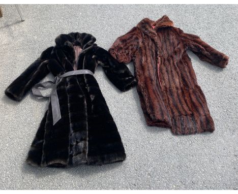 2 Vintage fur Coats, 1 synthetic&nbsp;