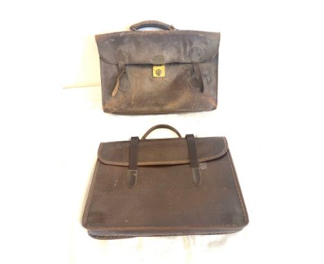 2 Vintage leather satchels 