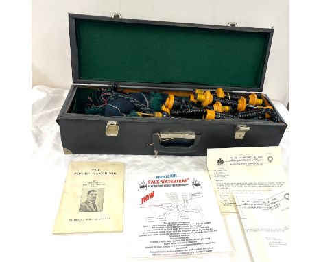 Cased set vintage bagpipes 
