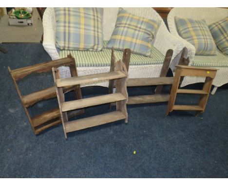 FOUR ASSORTED VINTAGE HANGING SHELVES&nbsp;