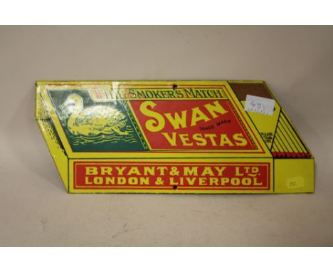 A REPRODUCTION ENAMEL SWAN VESTA'S ADVERTISING SIGN 