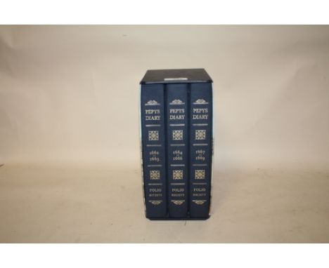 A BOXED SET OF THREE FOLIO SOCIETY SAMUEL PEPYS DIARIES