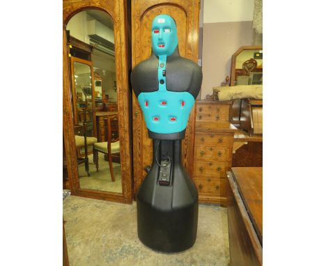A LARGE POWERED PUNCH DUMMY WITH TIMER AND LIGHTS H- 161 CM - WE HAVE CALLED IT CLIVE !