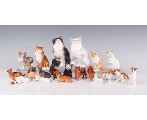 Ten Royal Doulton K Series miniature dog models, including Nos. 5, 6, 7 and 18, together with two Royal Doulton Character Kit