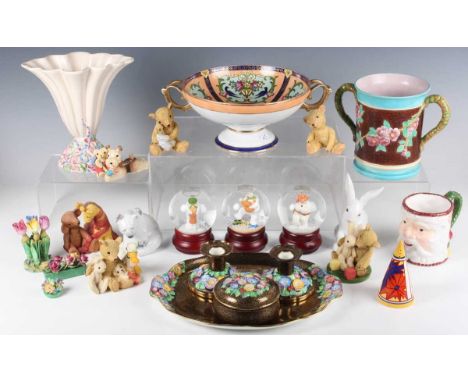 A mixed group of pottery and porcelain, late 19th and 20th century, including a Wedgwood Clarice Cliff design Umbrella &amp; 