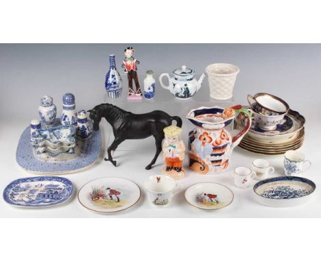 A mixed group of English pottery and porcelain, 19th and 20th century, including a Royal Worcester solitaire service, second 