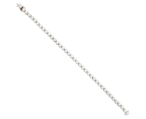 Platinum round brilliant cut diamond bracelet, hallmarked, total diamond weight approx 5.70 caratCondition Report:Approx 23.1