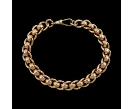 9ct rose gold roller ball link bracelet, Sheffield 2004Condition Report:Approx 43.35gm, length = 22.5cm, depth = 0.93cm, good