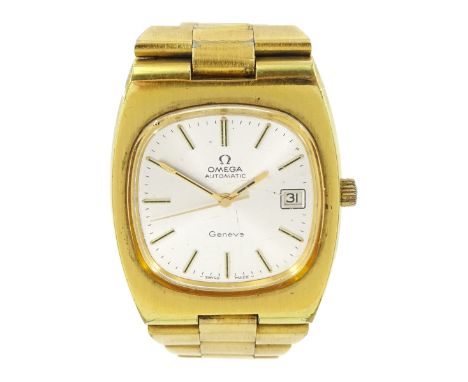 Omega gentleman's gold-plated and stainless steel automatic wristwatch, Ref. 166.0191, Cal. 1012, silvered dial with baton ho