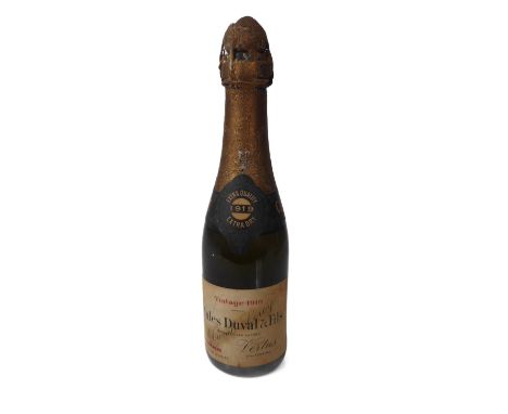 A half bottle of Jules Duval &amp; Fils Duval Leroy Vertus 1919 Vintage Champagne - level low shoulder. (one &frac12;bt)