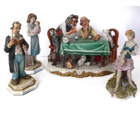 Figurine Miniature Pianiste En Porcelaine Capodimonte - Vintage