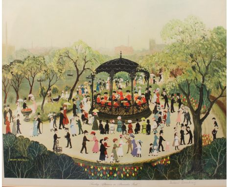 After Helen Bradley (1900-1979) 'Sunday Afternoon in Alexandra Park' Lithograph - signed in pencil (l.r.) 17" x 20" (44 x 52 
