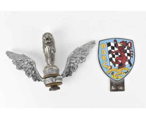 A 20th century Singapore Merlion lion fish car mascot, with wings either side, the central part having been added on top to r
