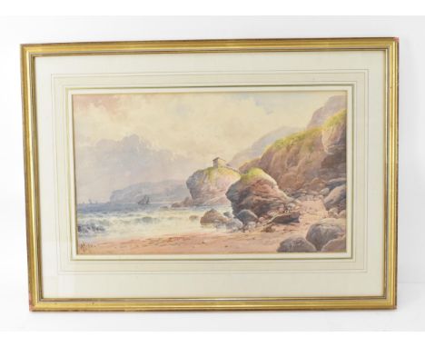 British School, 19th centurydepicting a seascape, watercolour on paper, signed with initials and dated indistinctly bottom le