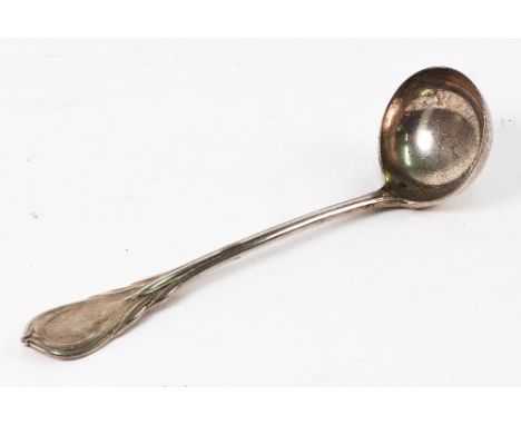 A Victorian silver lily pattern sauce ladle, Martin Hall & Co, London 1875, double struck, 2ozs. 