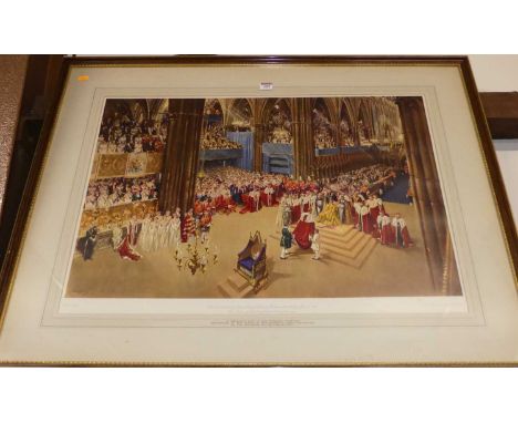 Terence Cuneo (1907-1996) - The coronation of Queen Elizabeth II at Westminster Abbey, 1953, limited edition lithograph, sign